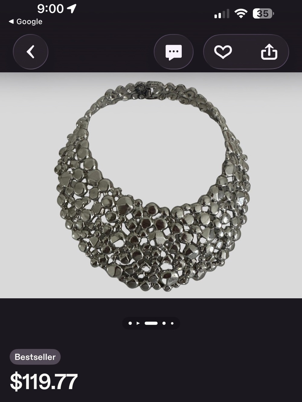 Zara Silver Crystal Collar Hair Accessory - Picture 3 of 5